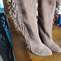 Suede Fringe Boots 7.5