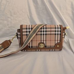 Burberry Note Check Crossbody Bag