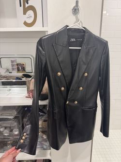 Zara Faux Leather Blazer Size XS 
