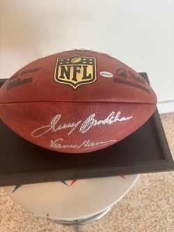 Pittsburgh Steelers Autographed Football Terry Bradshaw & Franco Harris with Display Case