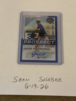 2024 Panini Prospect Edition - Jacob Misiorowski #156 - Blue Holo Auto /149 Hottest pitcher in baseball
