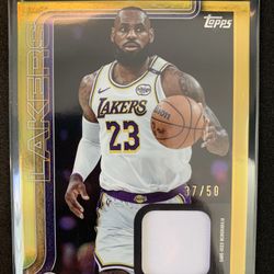 2025 Topps LeBron James GOLD Game-Used Jersey Relic /50