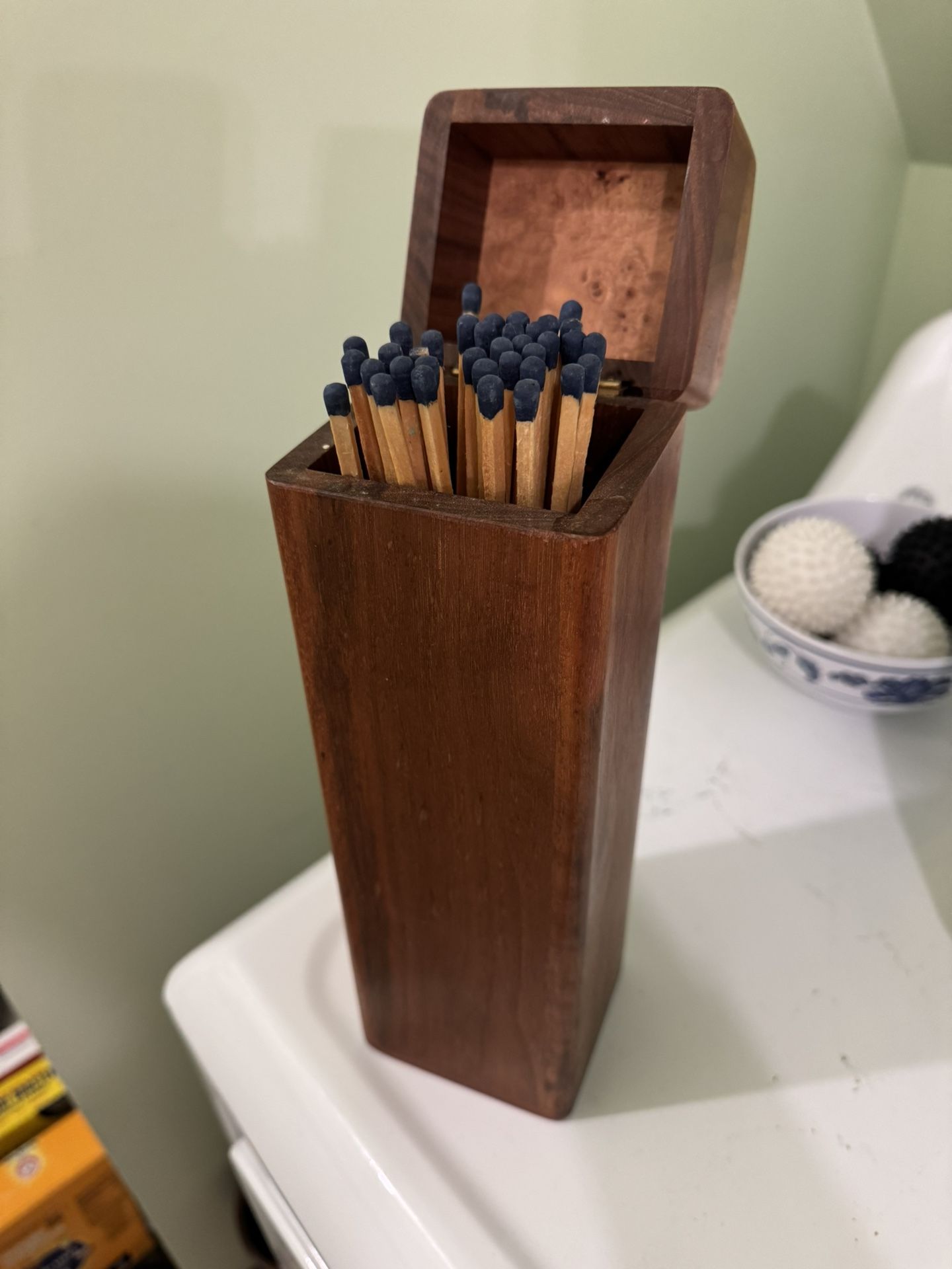 Vintage Wooden Matchstick Holder