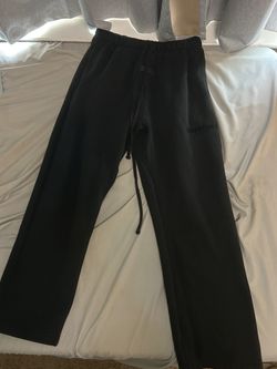 Black Uncuffed Essential Sweatpants