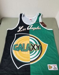 New Mitchell & Ness MLS Los Angeles Galaxy 2.0 Split Color Mesh Jersey Tank