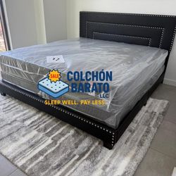 NEW MATTRESS KING SIZE PLUSH WITH BOX SPRING