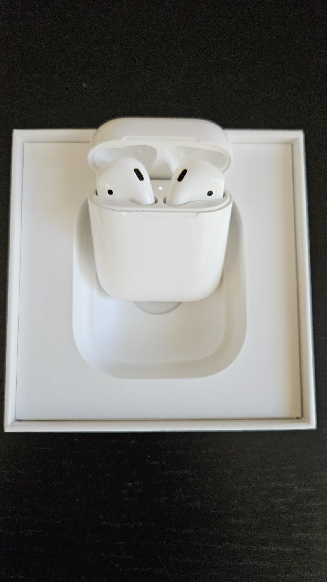 Apple AirPods 2nd Gen, used MINT condition w/ original box, manual, charging case, & unused cable