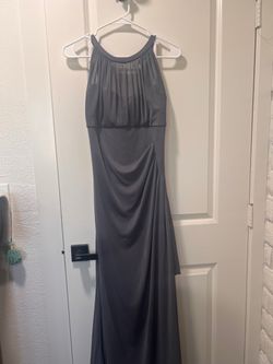 David’s Bridal - Gray Sleeveless Maxi Formal Gown