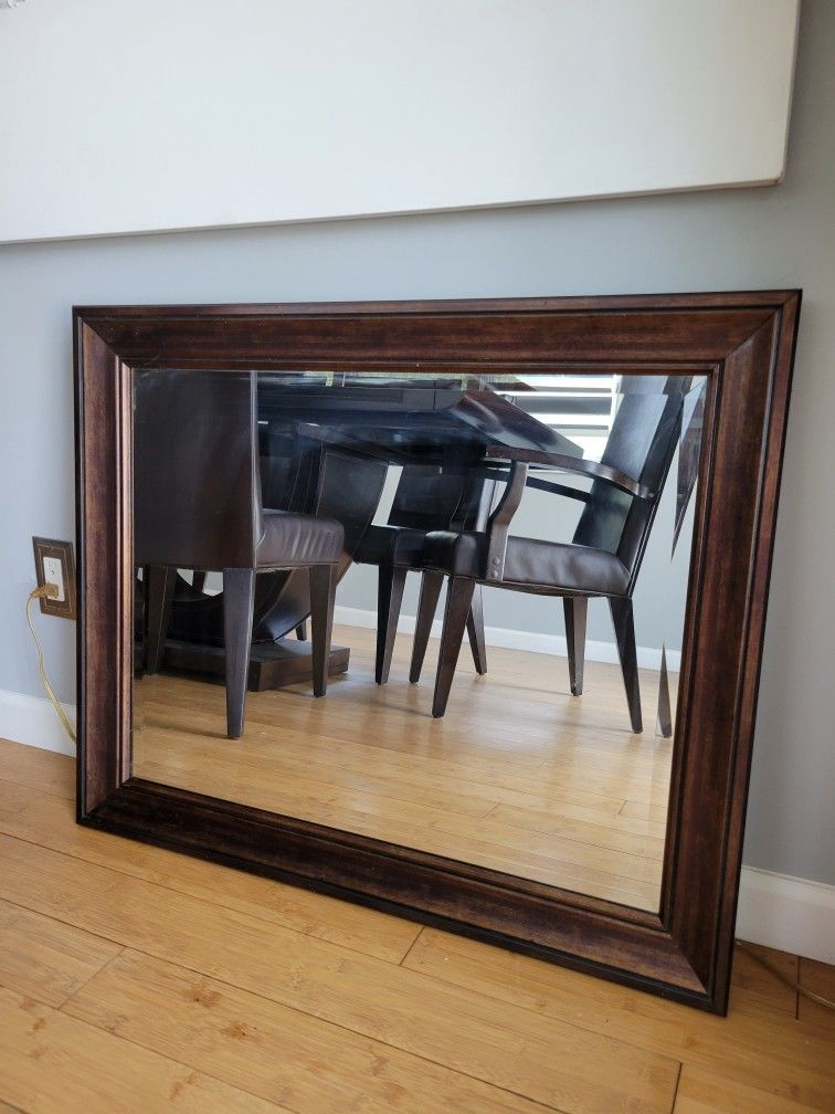 Dark Mahogany Wall Mirror EUC