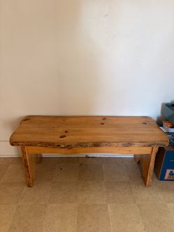 Rustic Live Edge Wooden Bench