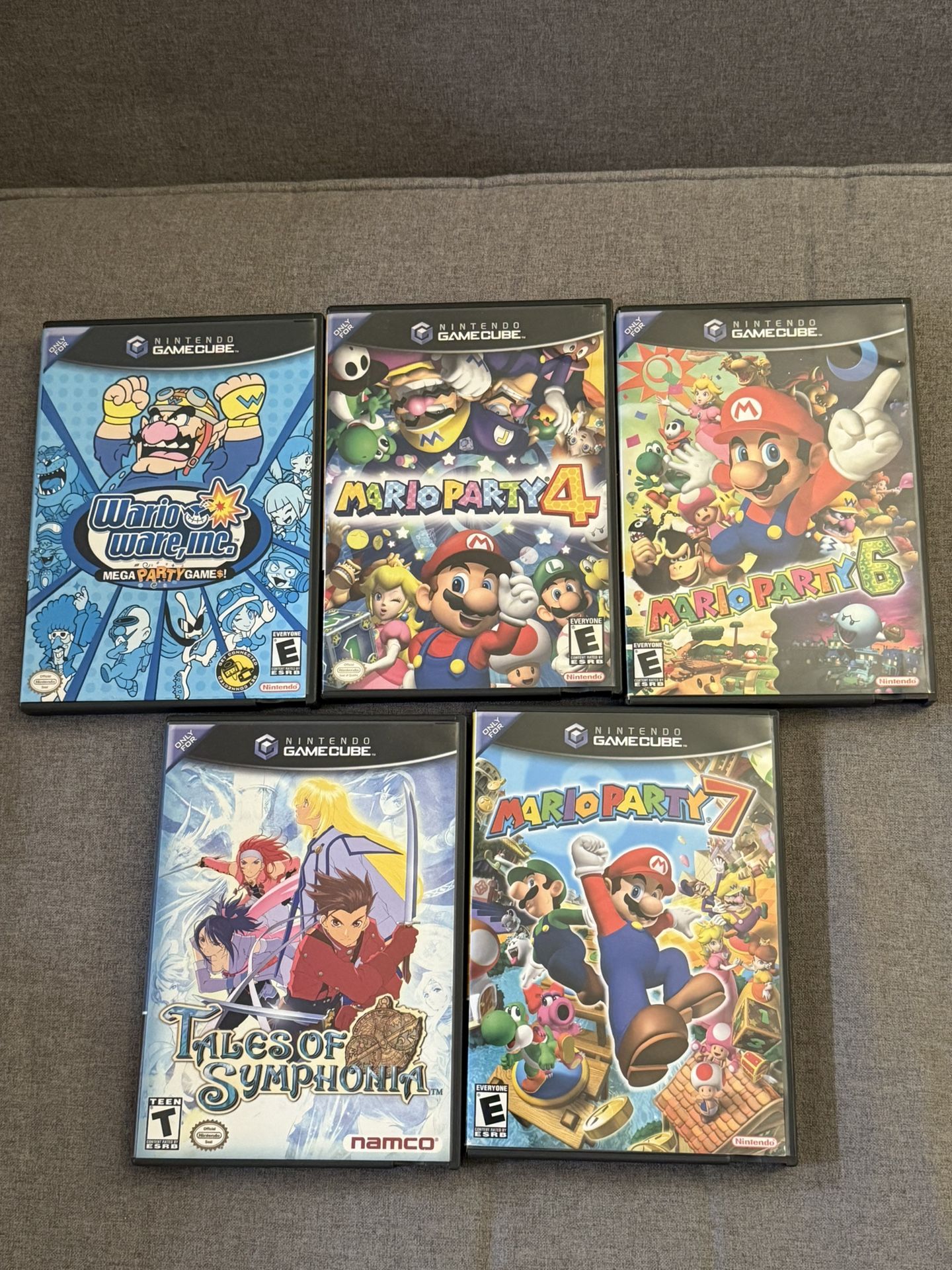Gamecube Game Lot. Mario Party 4,6 And 7, Wario Ware And Other