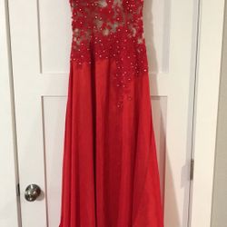 Jovani Red Strapless Formal/Prom Dress 