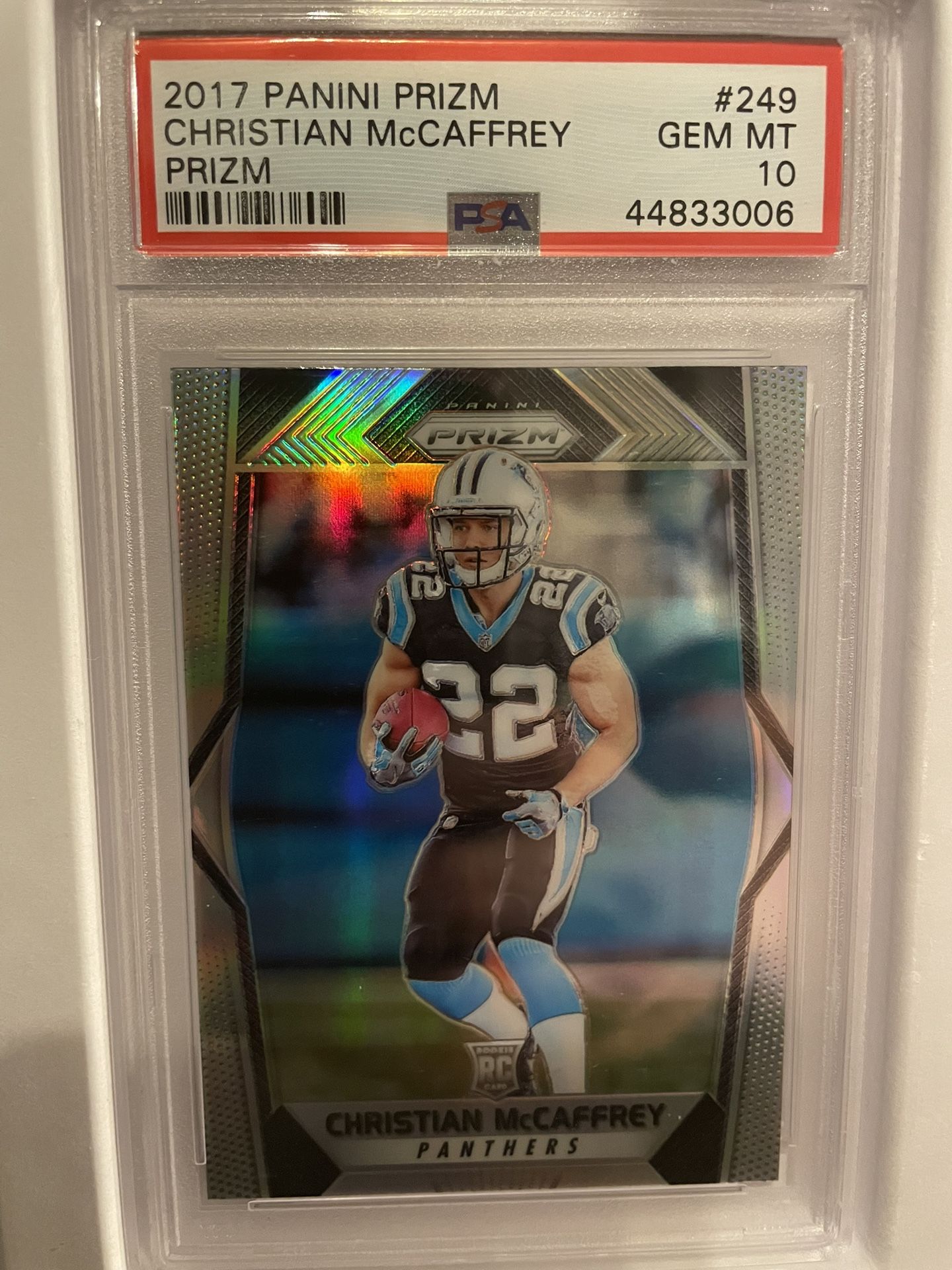 2017 Panini Prizm Christian Mccaffrey RC pSA 10