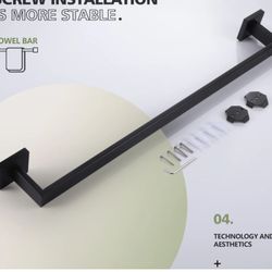 Black Modern Towel Bar