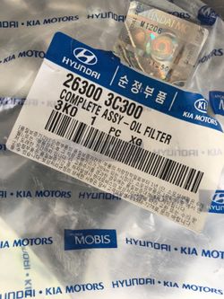 Oem Kia complete oil filter assembly