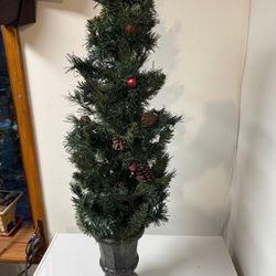 Vtg 36” Artificial Christmas Tree with Pine Cones