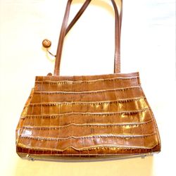 Vintage Monsac Brown Genuine Leather Purse Handbag