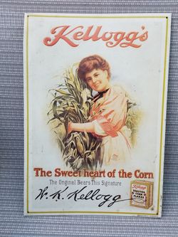 Vintage Kellogg's Corn Flakes Advertisement Sign