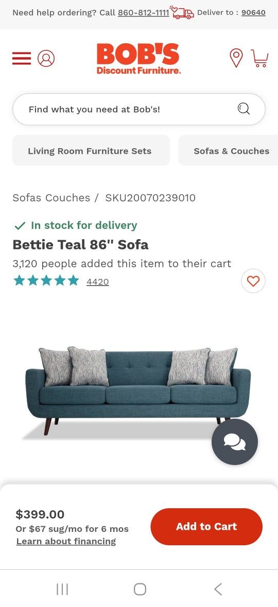 Couch and Chair With Ottoman Set