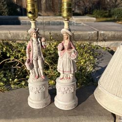 Antique Man And Woman Lamp