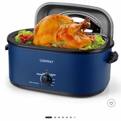 New COSTWAY 22 Qt Navy Roaster Oven Never used