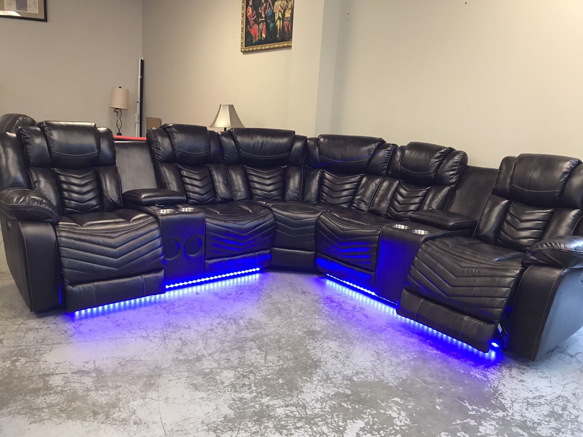 Power Recliner Leather Sectional