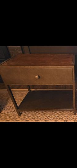 TWO Pottery Barn nightstands - metal and wood