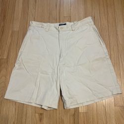 Vintage Polo Ralph Lauren Chino Shorts Mens 34 Cream Khaki Made USA 90s