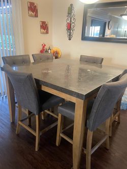 7 pc Marble top dining table