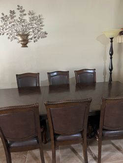 LUXURY SOLID WOOD DINING SET – WALNUT FINISH seats 8-10 persons