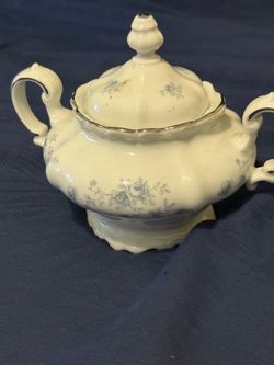 Johann Haviland Blue Garland Sugar Bowl w Lid Traditions Fine China Vintage EUC