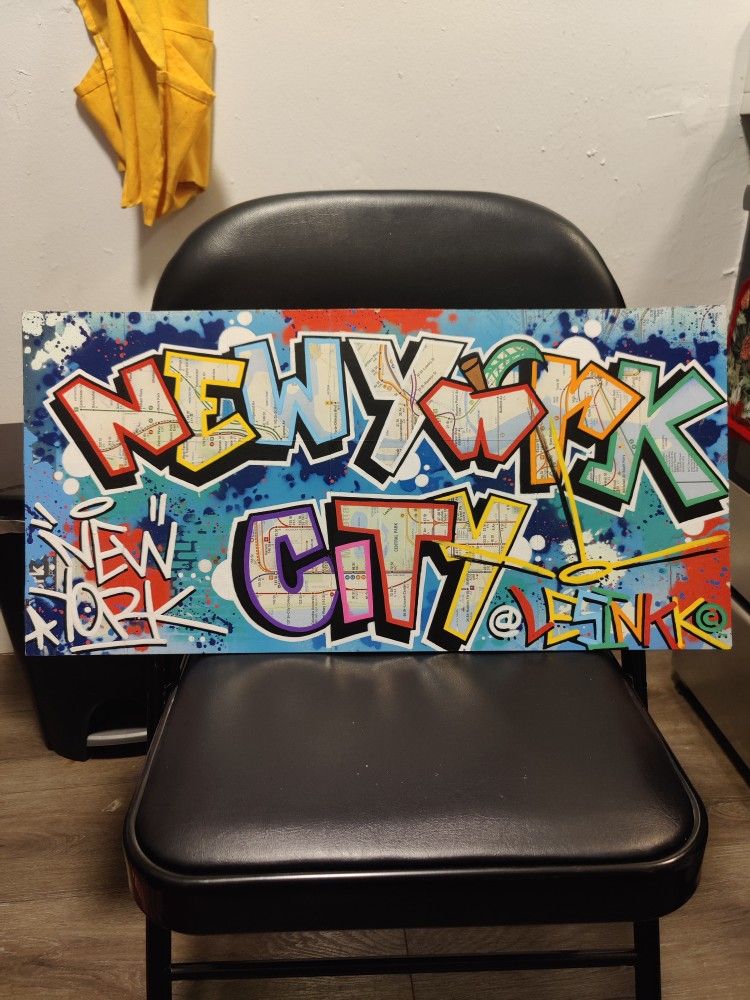 New York City Graffiti Art Piece ( Done on M.T.A Subway Map )