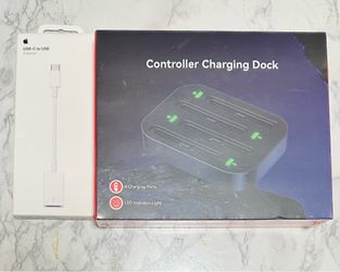 Apple USB-C to USB Adapter & 4-Port Nintendo Switch Joy-Con Charging Dock Bundle - Brand New