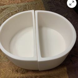 TINA FREY DESIGN WHITE RESIN DEMI SPLIT MED BOWL
