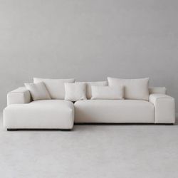 Acanva Modern Oversized Modular L Shaped Sectional Sofa Set for Living Room, Minimalist Style Comfy 4-Seat Corner Couch, Left Chaise, Wool-Like