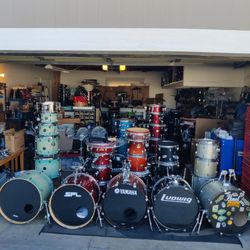 50-80% Off Mega Stock Of Drum sets Cymbal Stands Thrones Bass Pedals Cymbals Hi Hat Stands Cow Bells Snare Drum Misc Gear
