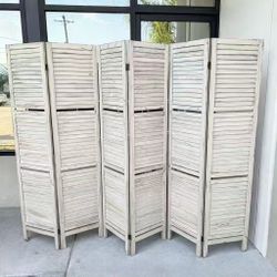 New In Box 6 Panels 67x16 Inch Each Panel Wooden Privacy Wall Home Decor Office Dorm Separation Freestanding No Assembly 