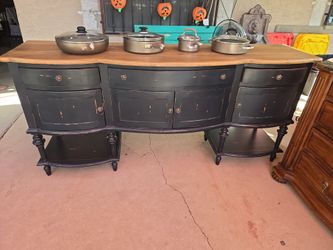 Black Vintage Dresser Solid Wood