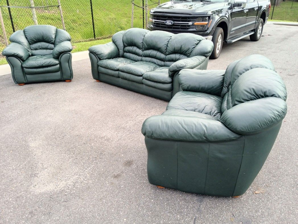 Leather Couch Loveseat Chair Set