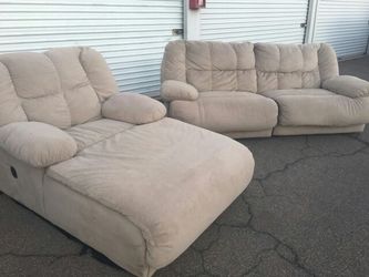 Plush Reclining Sofa Set. FREE DELIVERY!