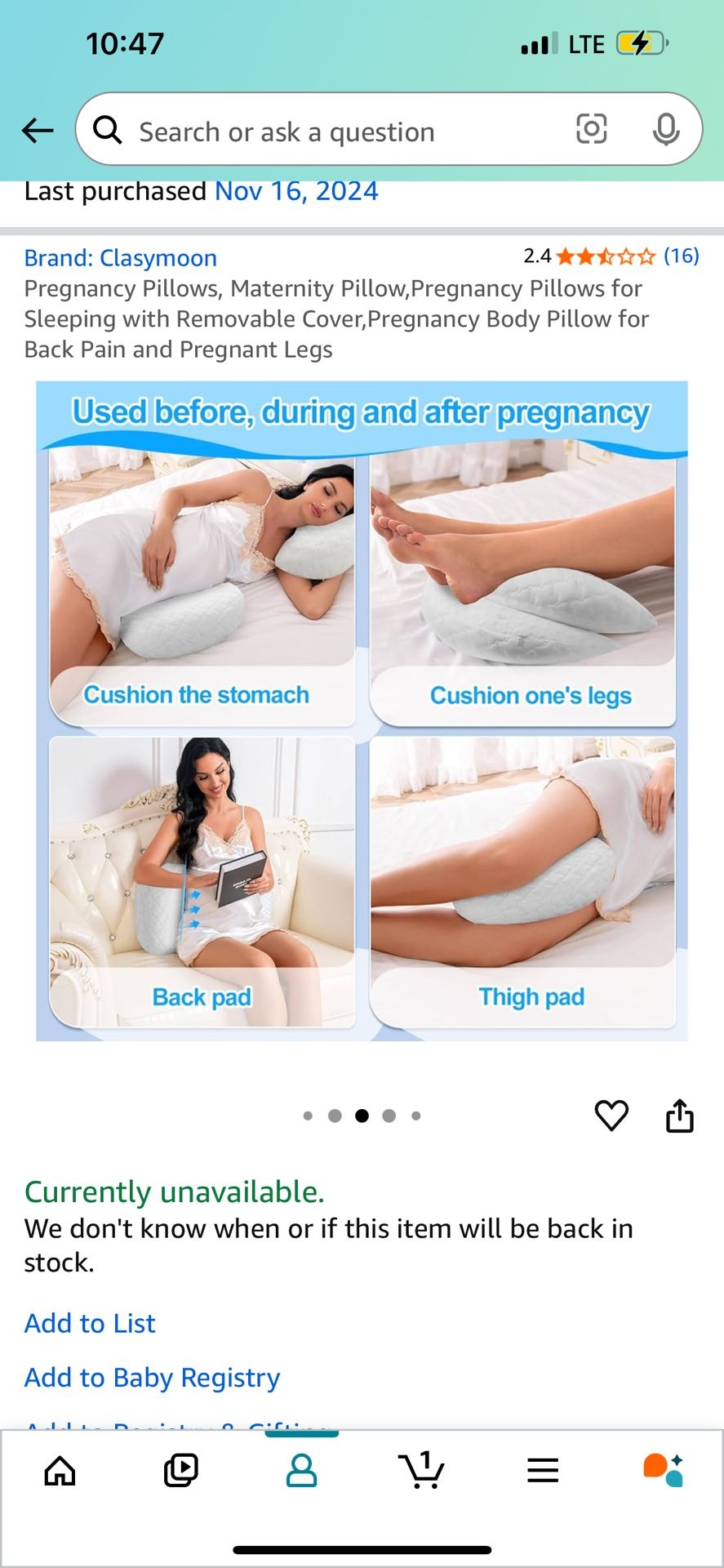Pregnancy Pillow