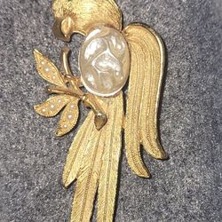 Vintage JJ Jonette  Parrot  Brooch