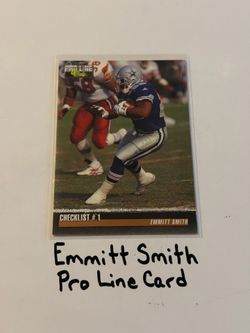Emmitt Smith Dallas Cowboys Hall of Fame RB Pro Line Card.