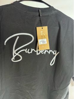 NWT Burberry Cursive Script Logo Cotton T-Shirt - Black (XL)