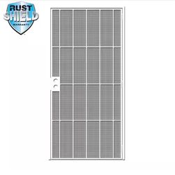 36 in. x 80 in. Vista Rust Shield White Surface Mount Universal Outswing Steel Security Door