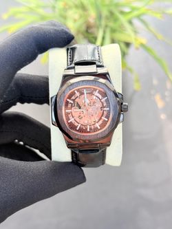Watch New Royal Skeleton Black Leather Edition