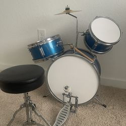 Toddler Drum Set Complete with Pedal & Stool 