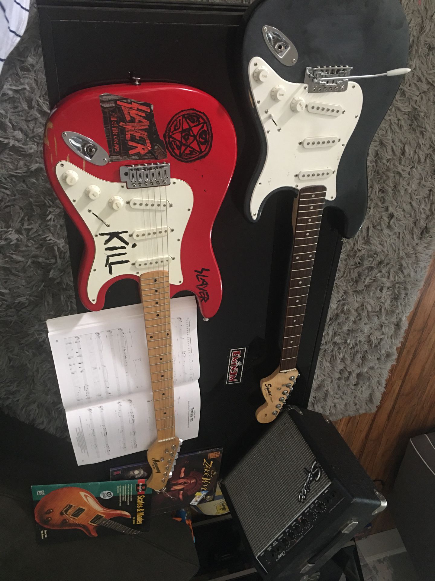 Harmony electric guitar & squier electric guitar