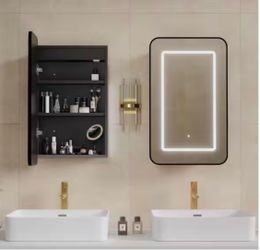 Recessed/Surface Mount LED Medicine Cabinet with Mirror