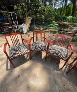 6 Zebra print chairs